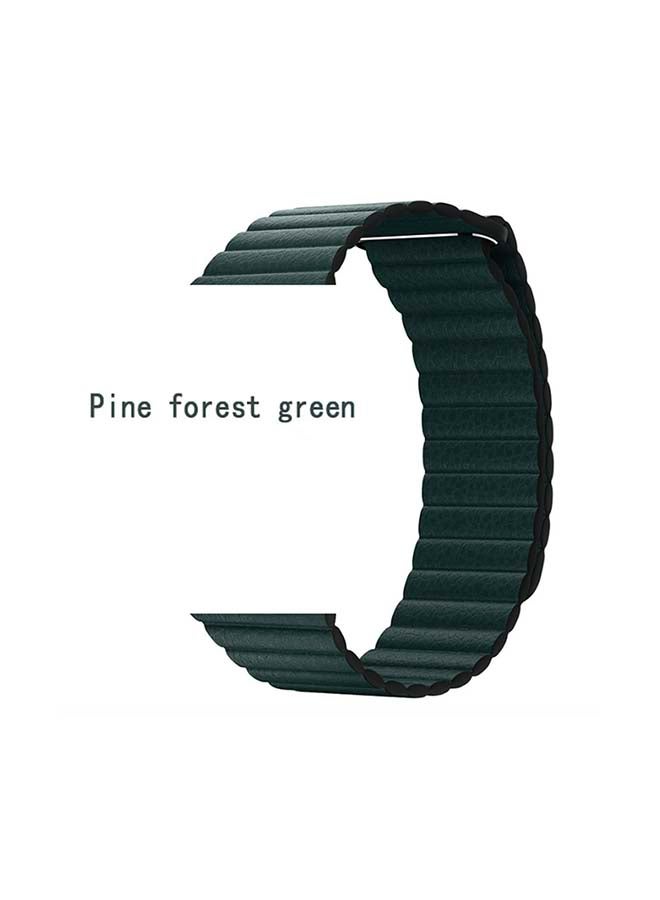 Generic - Leather Loop Replacement Band For Apple Watch All Series Compatible with 49mm/45mm/44mm/42mm Green - Image 1