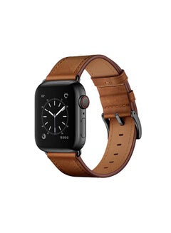 Leather Replacement Band For Apple Watch All Series Light Brown