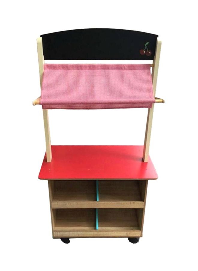 AGD Wooden Clothes Storage Organizer Red/Beige/Black 50x92x33cm