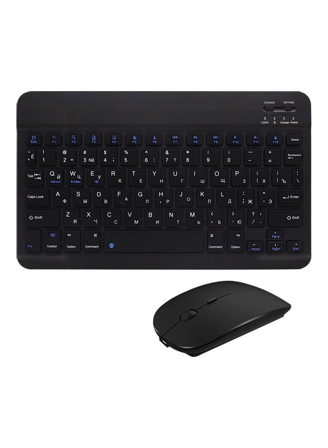 Generic - 3-System Switch Multi-Language Universal Type Laptop Ipad BT Keyboard Mouse Suit Black - Image 1