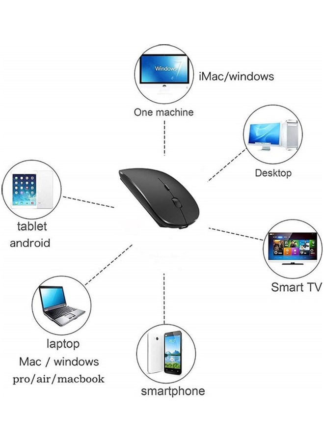 Generic - 3-System Switch Multi-Language Universal Type Laptop Ipad BT Keyboard Mouse Suit Black - Image 1