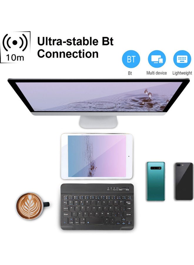 Generic - 3-System Switch Multi-Language Universal Type Laptop Ipad BT Keyboard Mouse Suit Black - Image 1