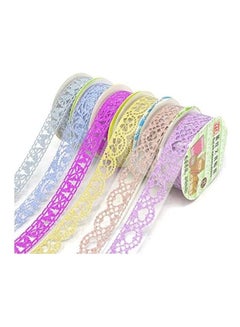 HONBAY 6 Roll Washi Tape Glitter Lace Pattern Multicolour 