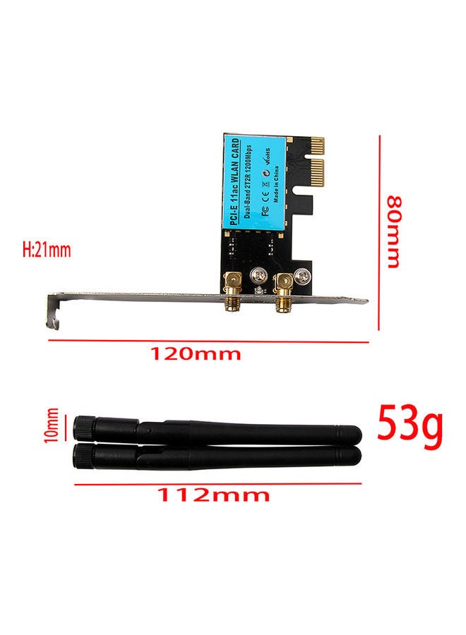 Generic 1200M PCI-E Wireless Network Card Black  - Image 3