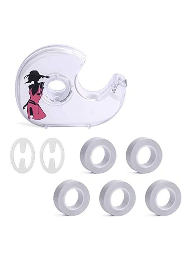 Generic 5-Roll Transparent Clothing Tape with 2-Pack Bra Strap White