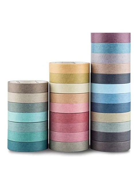 28-Rolls Washi Tape Natural Color Set Multicolour