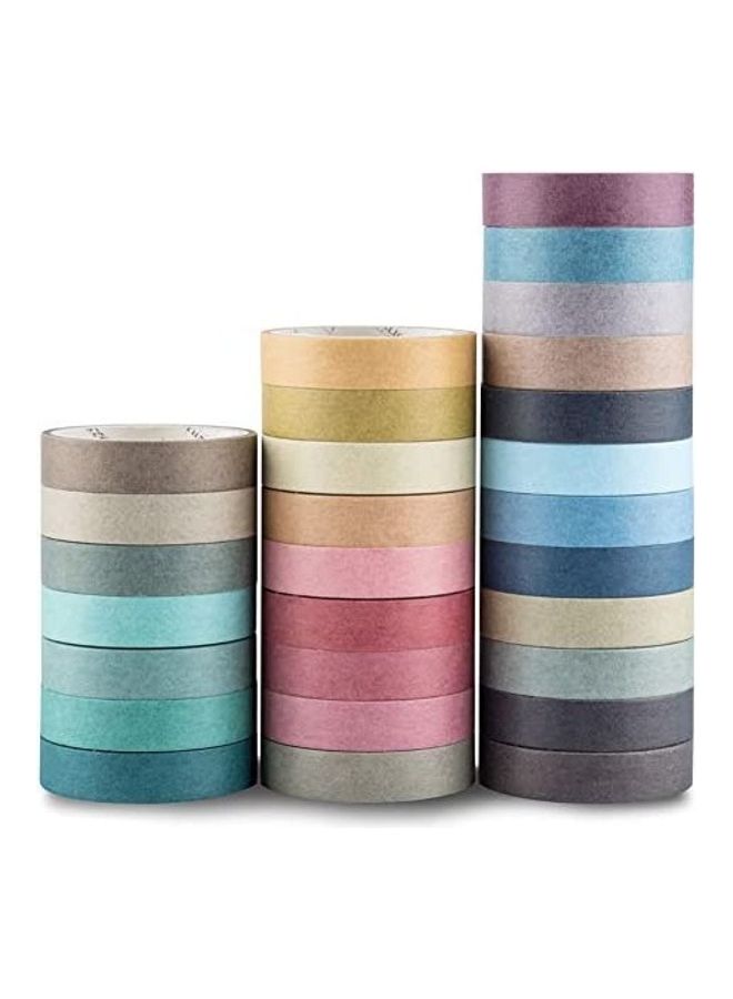 28-Rolls Washi Tape Natural Color Set Multicolour