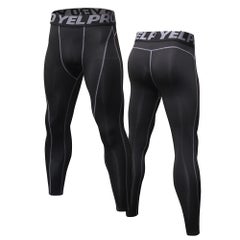 Generic 2-Piece Quick Dry Stretchable Bodycon Workout Leggings Set Black/White  - Image 2