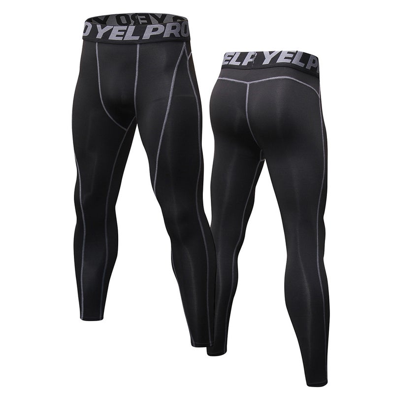 2-Piece Quick Dry Stretchable Bodycon Workout Leggings Set Black/White  - Image 2