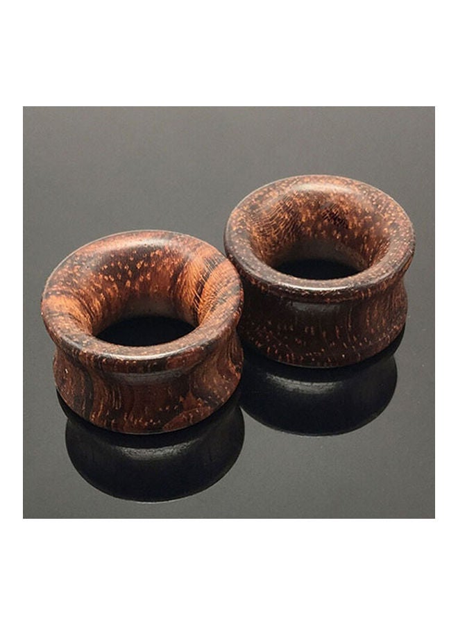 Solid Organic Natural Double Flared Saddle Ear Plugs - Image 3