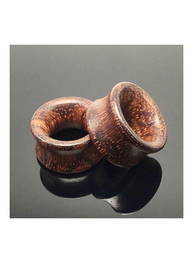 Solid Organic Natural Double Flared Saddle Ear Plugs - Image 2