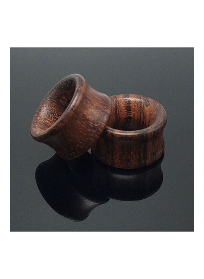 Solid Organic Natural Double Flared Saddle Ear Plugs - Image 4