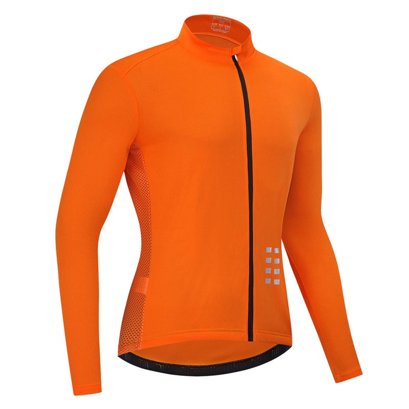 Long Sleeve Cycling Jersey Orange  - Image 3