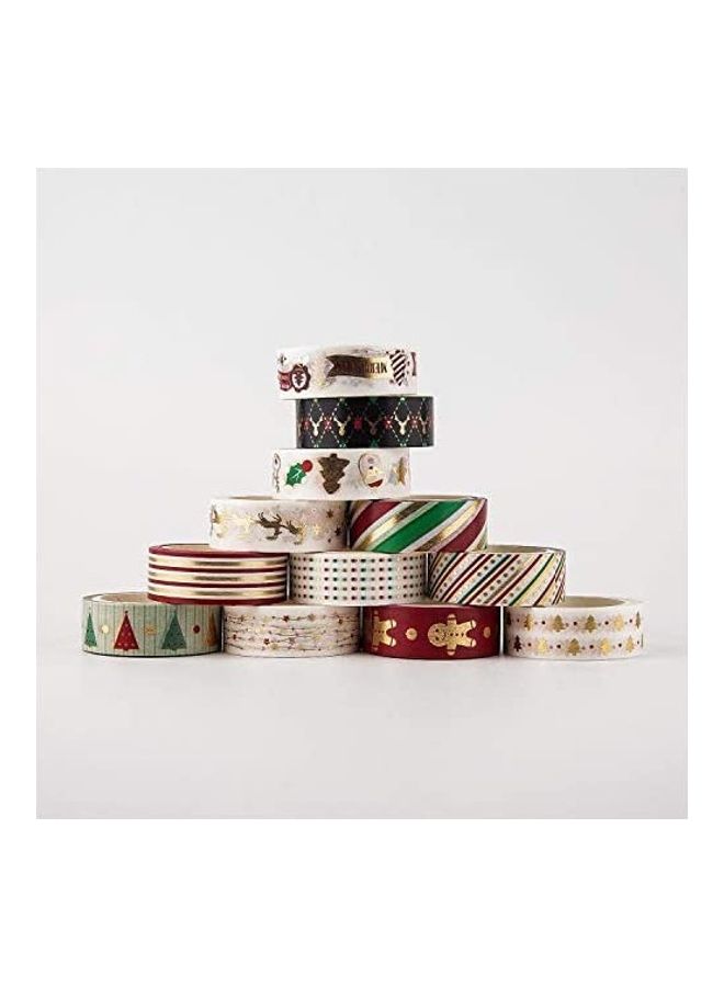 AIEX - 12-Piece Washi Tape Set Multicolour - Image 1