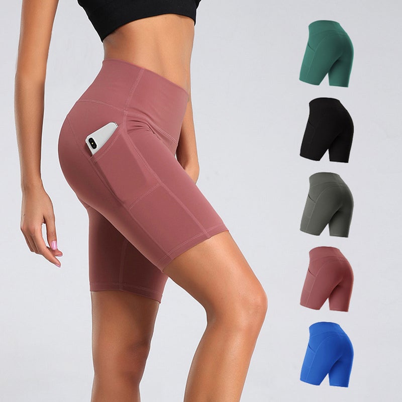 High Waist Workout Gym Fitness Sport Shorts Grey - Image 2