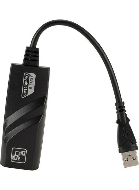 Wired Network Adapter USB 3.0 To Gigabit Ethernet RJ45 Black