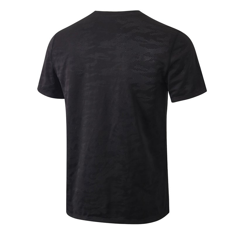 Camouflage Print Sports T-Shirt Black - Image 2