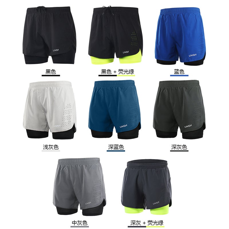Lixadas 2-in-1 Running Shorts Green  - Image 3