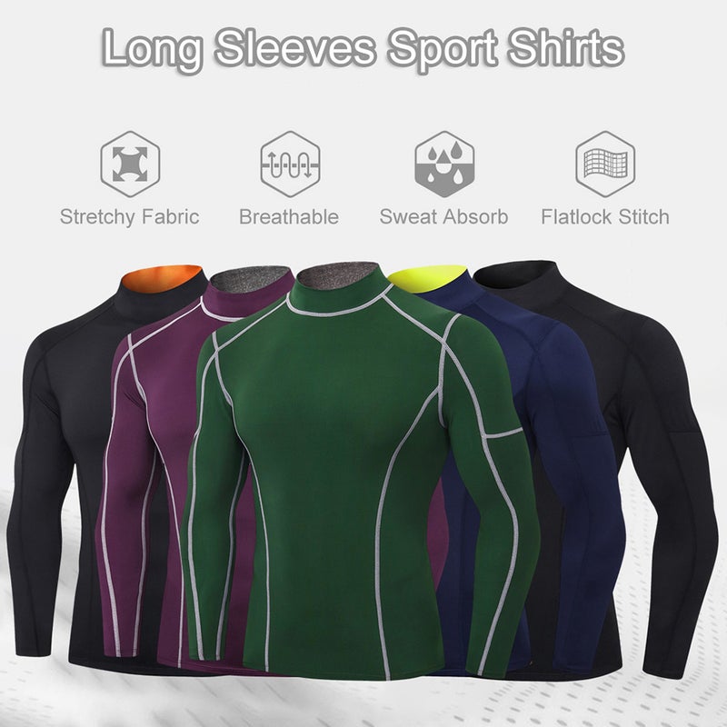 Generic - Long Sleeved Men Sport Shirts Dark Blue - Image 1
