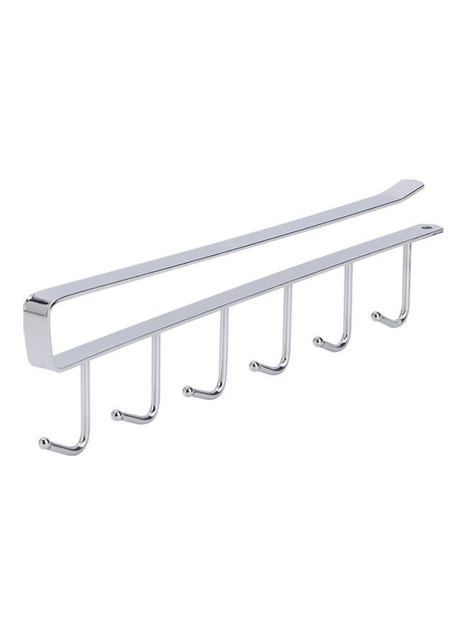 Cupboard Wardrobe Holder Kitchen Storage Rack Silver 26.2x6.5cm - Image 1