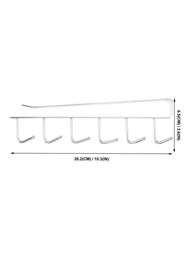Cupboard Wardrobe Holder Kitchen Storage Rack Silver 26.2x6.5cm - Image 2