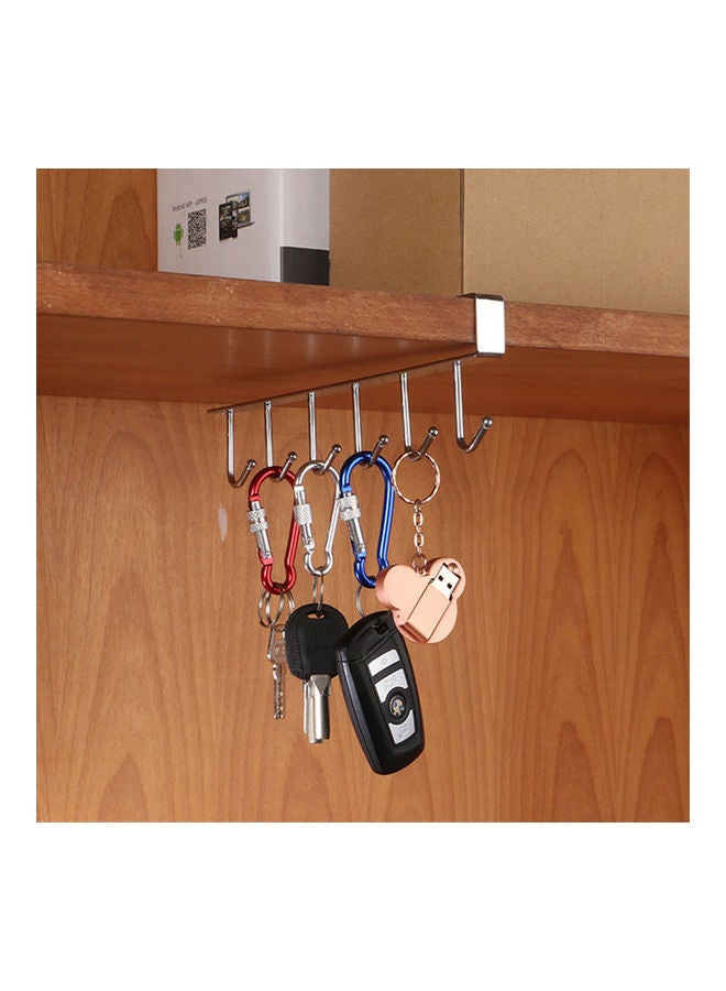 Cupboard Wardrobe Holder Kitchen Storage Rack Silver 26.2x6.5cm - Image 4