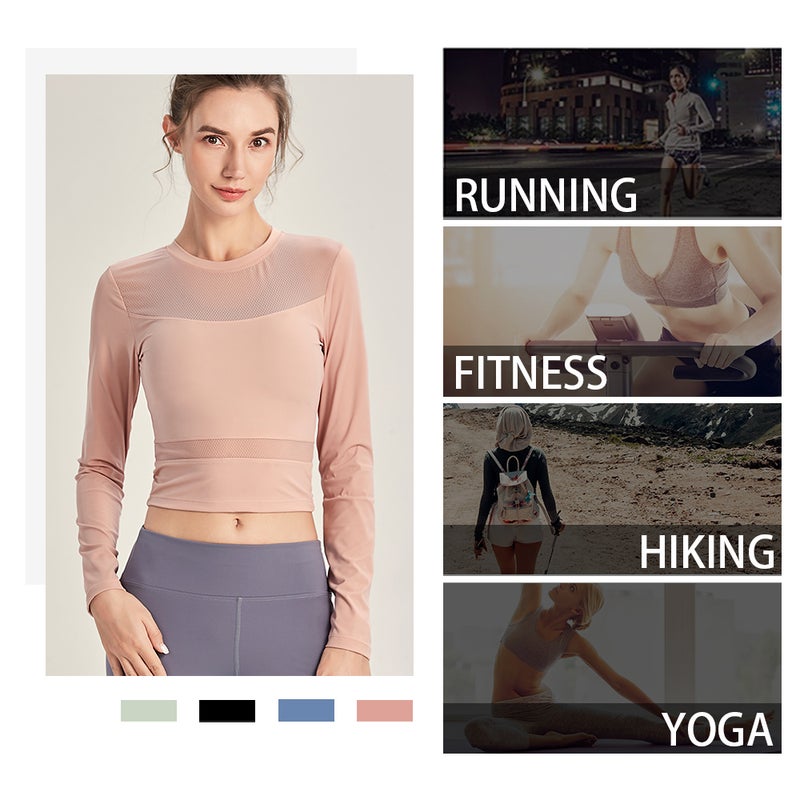 Women Yoga Workout Crop T-Shirts Black  - Image 2