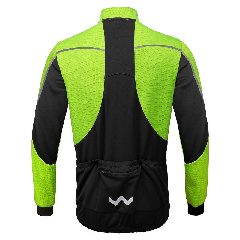 Winter Thermal Fleece Cycling Jacket Orange/Black  - Image 2