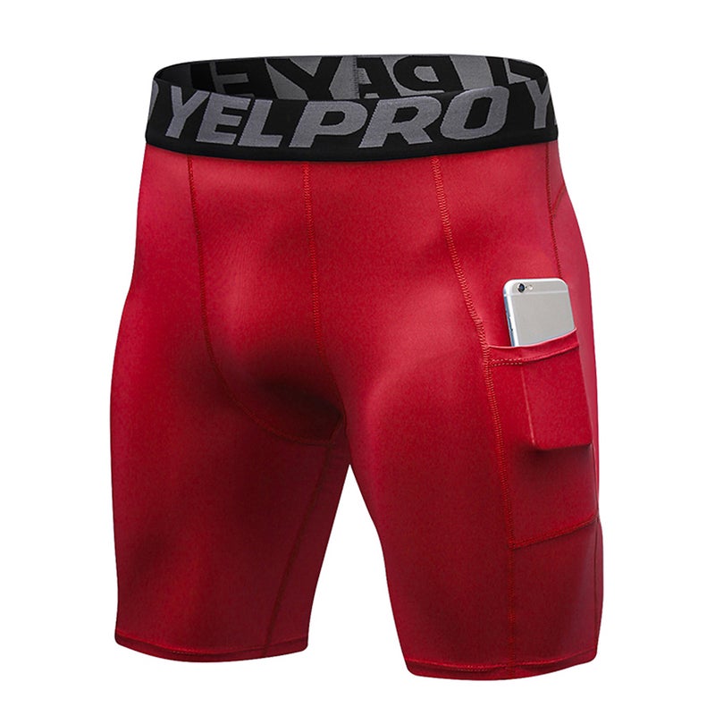 3 Pack  Compression Shorts Light Blue/Gray/Red - Image 5
