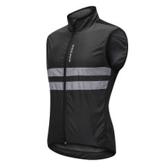 Generic Wosawe Sleeveless Breathable MTB Bike Riding Sport Jacket Black/White  - Image 2