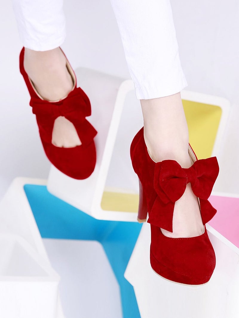 High-Heeled Pumps Red 