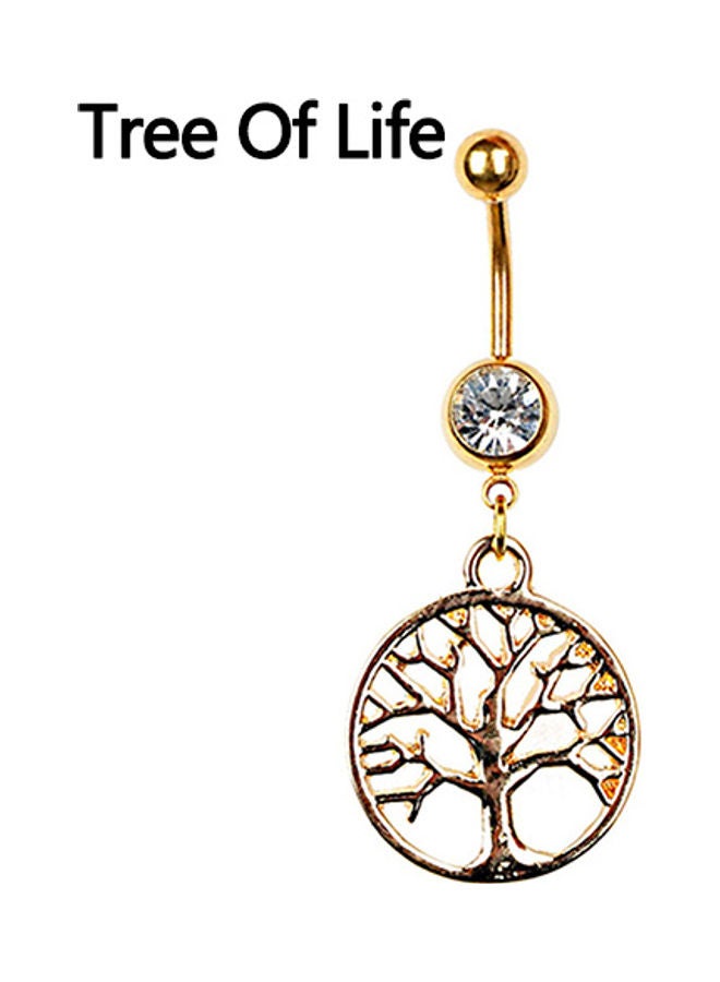 Rhinestone Inlaid Dangle Body Piercing Belly Button