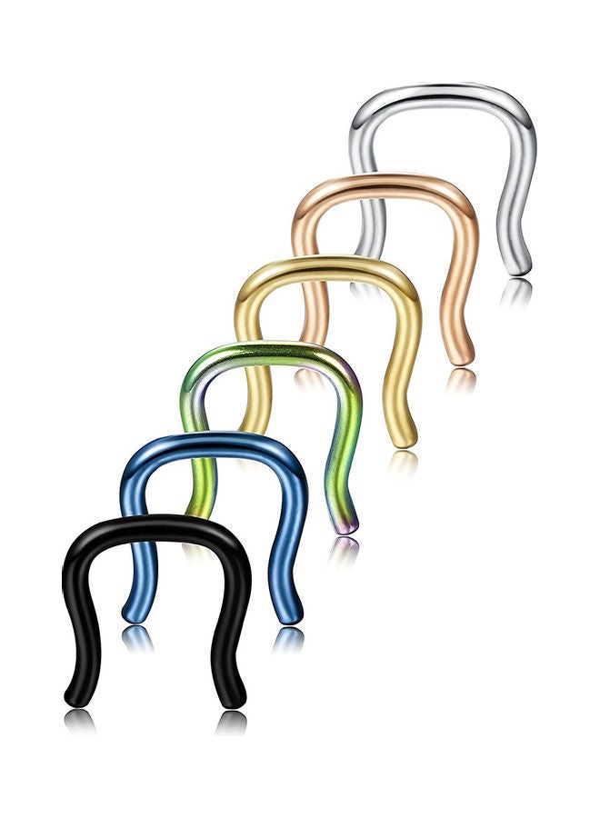 Generic - 6-Piece U-Shaped Nose Septum Hanger Retainer Ring - Image 1