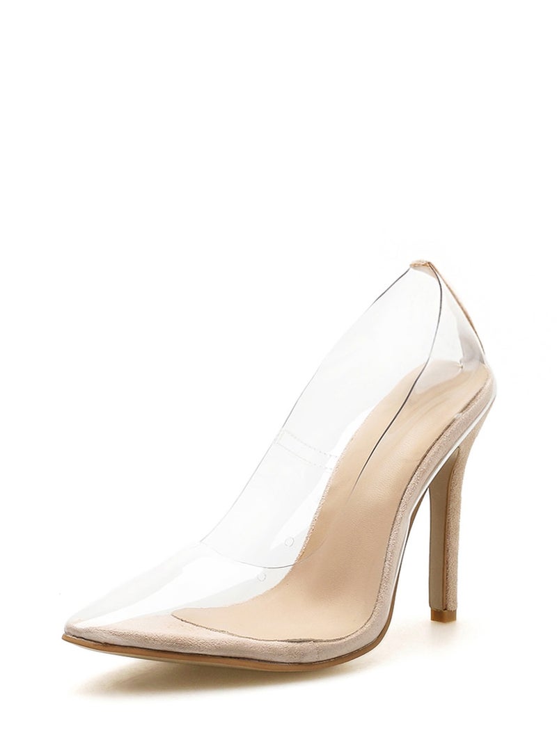 High-Heeled Pumps Beige 