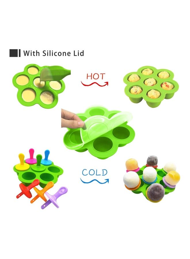 XiuWoo - Silicone Egg Bites With Lids Sticks and Drip Catcher Frozen Ice Pop Molds Multicolour 1cm - Image 1