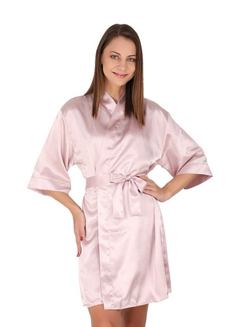Polysatin Bridal Robe Pink