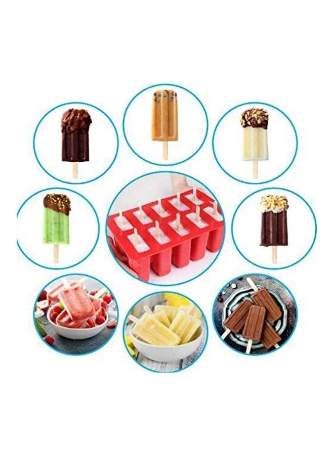شو وو قوالب لصنع الحلوى المثلجة في المنزل من 10 قطع أحمر - Image 2