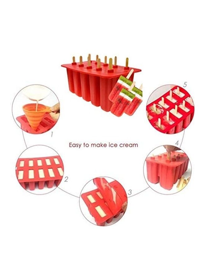 شو وو قوالب لصنع الحلوى المثلجة في المنزل من 10 قطع أحمر - Image 3