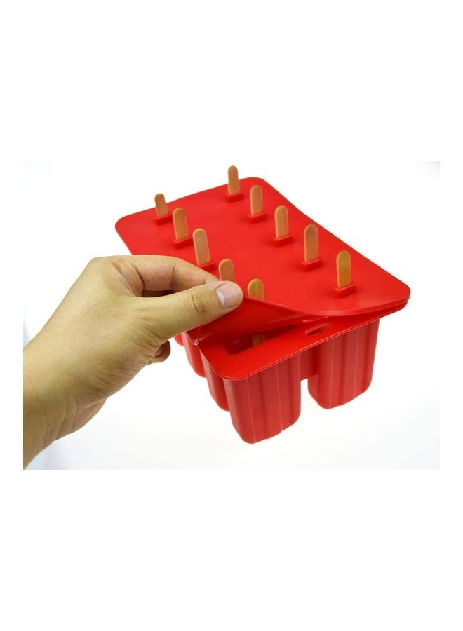 شو وو قوالب لصنع الحلوى المثلجة في المنزل من 10 قطع أحمر - Image 5