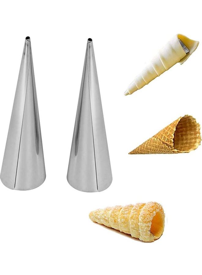 XiuWoo - 18-Pcs 4.8 Inch Stainless Steel DIY Baking Cones Mold Multicolour 1cm - Image 1