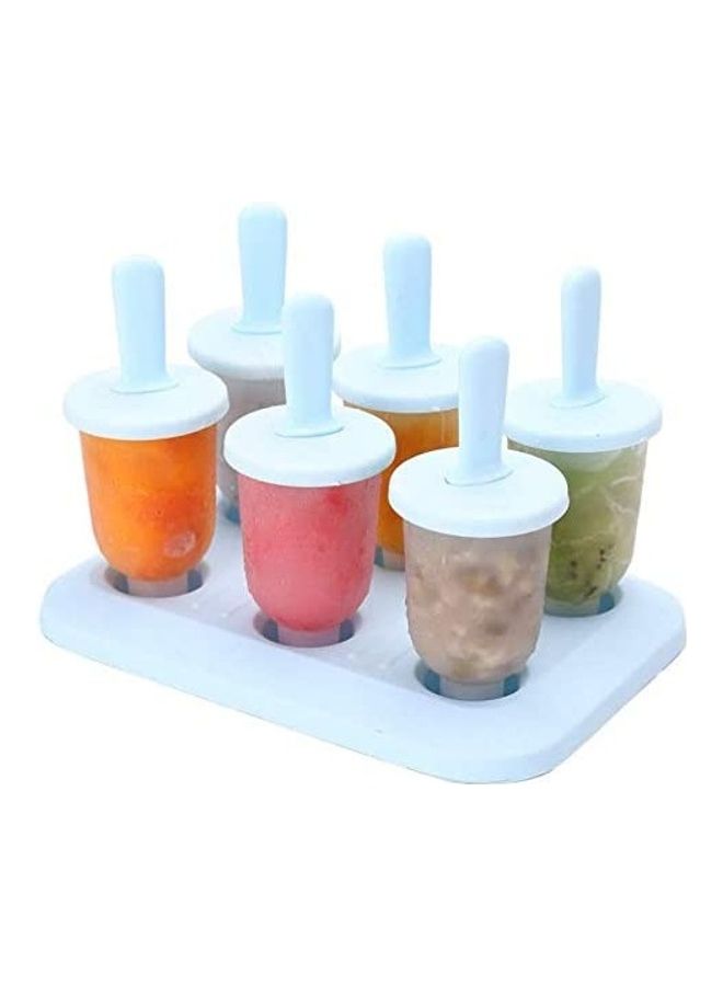 XiuWoo 6 Pieces Cavities Ice Cream Mold Blue/White  - Image 1