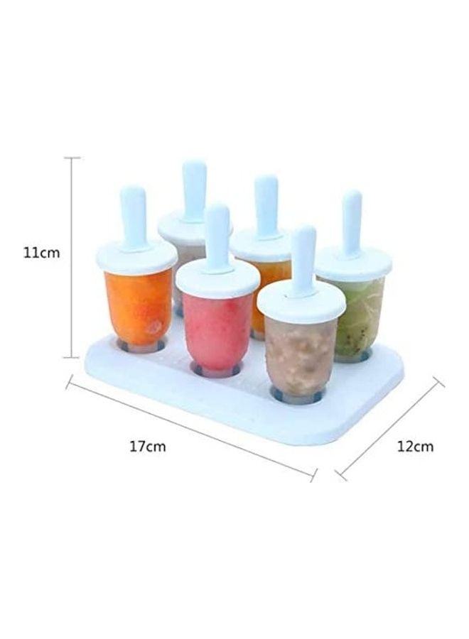 XiuWoo 6 Pieces Cavities Ice Cream Mold Blue/White  - Image 2
