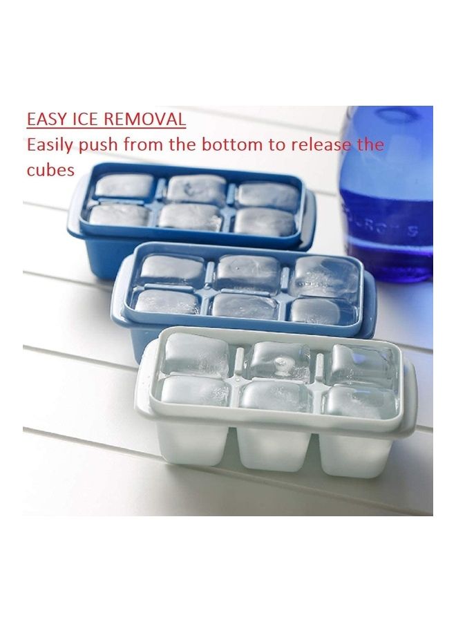 XiuWoo - 3 Packs With Removable Lid Easy Release Flexible Ice Cube Mold Multicolour - Image 1