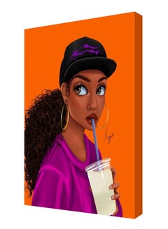 Rateel Melanin Black Girl Modern Canvas Painting Wall Art Multicolour 70x90cm 