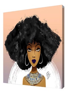 Rateel African Girl Magic Canvas Wall Art Multicolour 50x50cm 