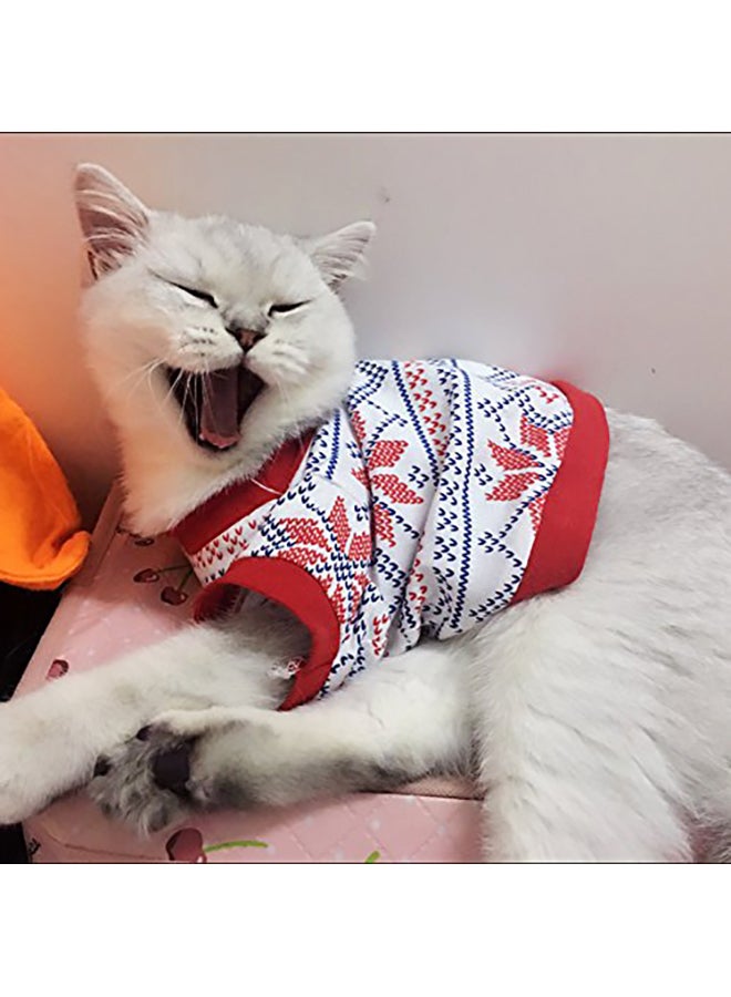 Drooling Pet Christmas Clothes White Medium (5.5-8.8lb) - Image 3