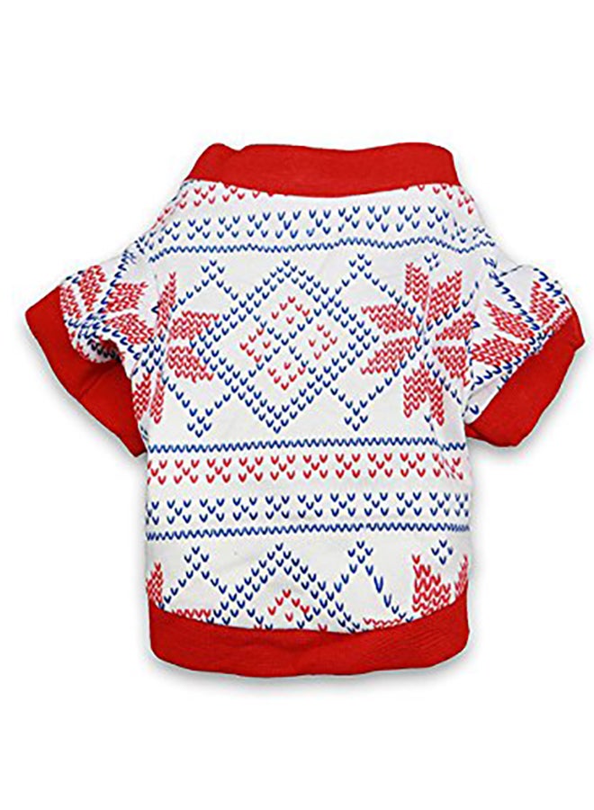 Drooling Pet Christmas Clothes White Medium (5.5-8.8lb) - Image 1