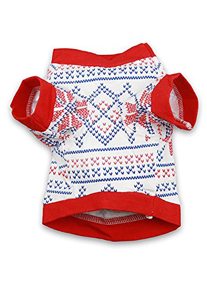 Drooling Pet Christmas Clothes White Medium (5.5-8.8lb) - Image 2