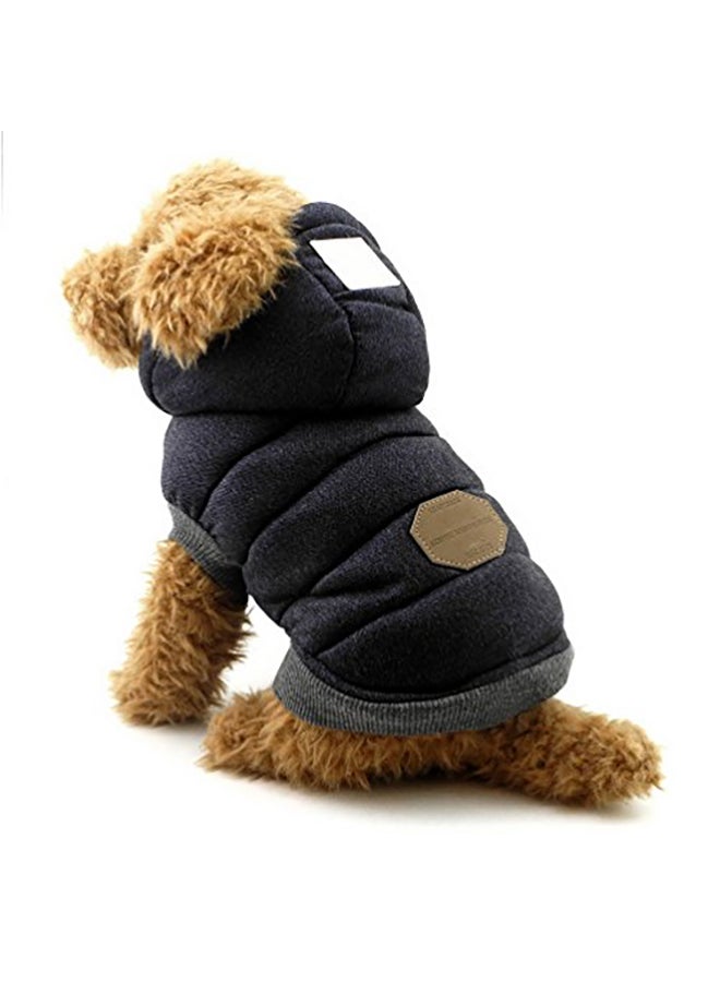 Selmai Fleece Dog Hoodie Winter Coat Black XL - Image 1