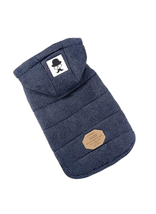 Selmai Fleece Dog Hoodie Winter Coat Black XL - Image 3